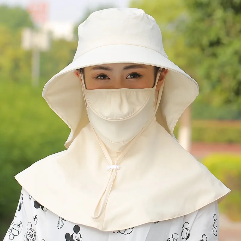 

Fashion Female Sunscreen Sun Hat Outdoor Cycling Lady Summer Cap Face Neck Full Protection Women Hats Fold Breathable Thin