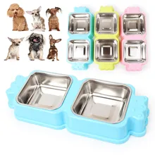 Нержавеющая сталь собака кошка щенок путешествия Фидер для кормления еды миска для воды Animaux аксессуары Chien