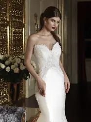 Русалка Свадебные Платья 2016 Vestido Де Noiva Sereia Sexy Милая Бисером Аппликации Pleat Платье Невесты robe de mariage