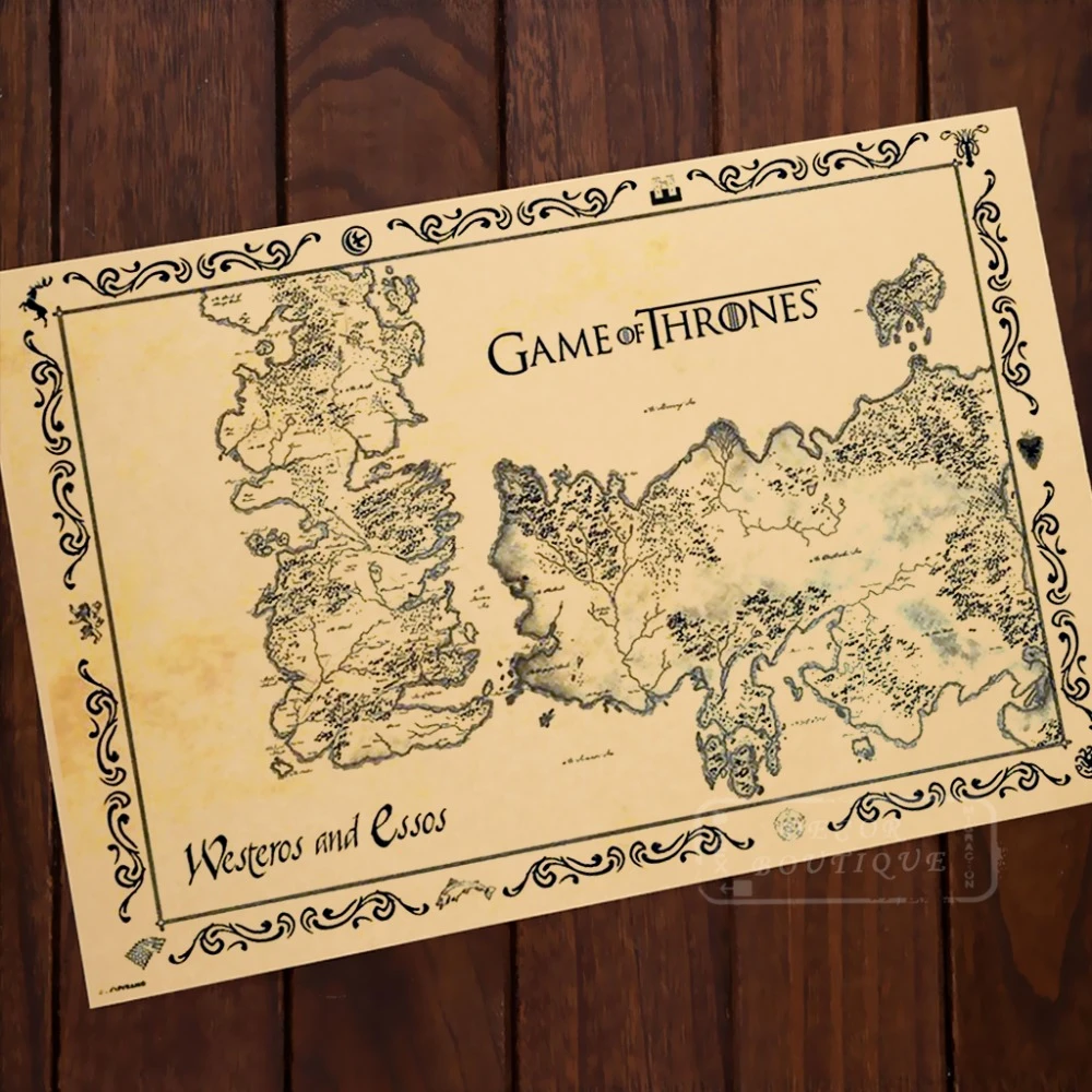 Antique Map Kraft Paper Game of Thrones Comics Vintage Classic Retro Canvas  Frame Poster DIY Wall Posters Home Decor Gift|wall poster|antique mapgame  of thrones - AliExpress