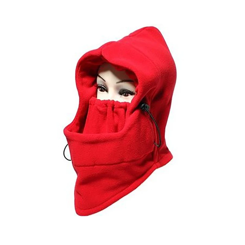 Мягкая маска для лица, Теплая Флисовая Балаклава, капюшон, для езды на велосипеде, ветронепроницаемая и пескозащищенная пробка, шапочки S491 - Цвет: Hot Red