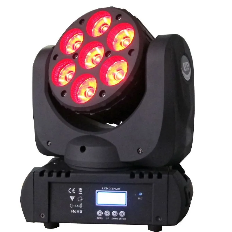 2015 распродажа быстрая светодио дный LED Moving Head Wash большой 7x12 Вт RGBW 4in1 Quad с продвинутыми 15 каналы Диско DJ этап лампы Бесплатная доставка