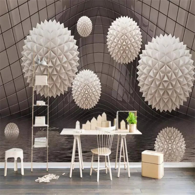 

3d three-dimensional ball abstract pattern TV background professional production mural wholesale wallpaper custom photo wall