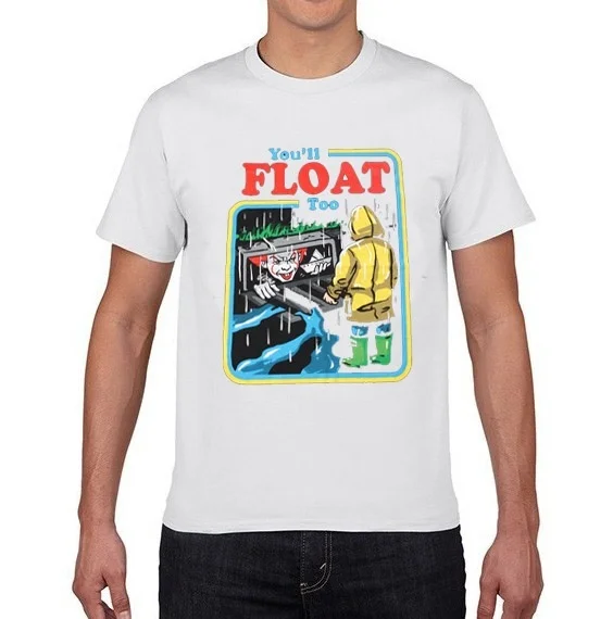 kuakuayu HJN 1pcs Black Shirt Float to Your Boat It The Movie Youll Float Too Georgie Pennywise The Clown Paper Boat T-Shirt