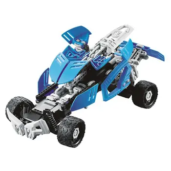 

DIY Rechargeable RC Construction Toys 163Pcs Building Block Remote Control Car (1:16 Blue)
