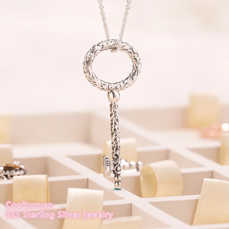 

2018 Autumn 100% Original 925 Sterling Silver Regal Key Necklace For Women Jewelry