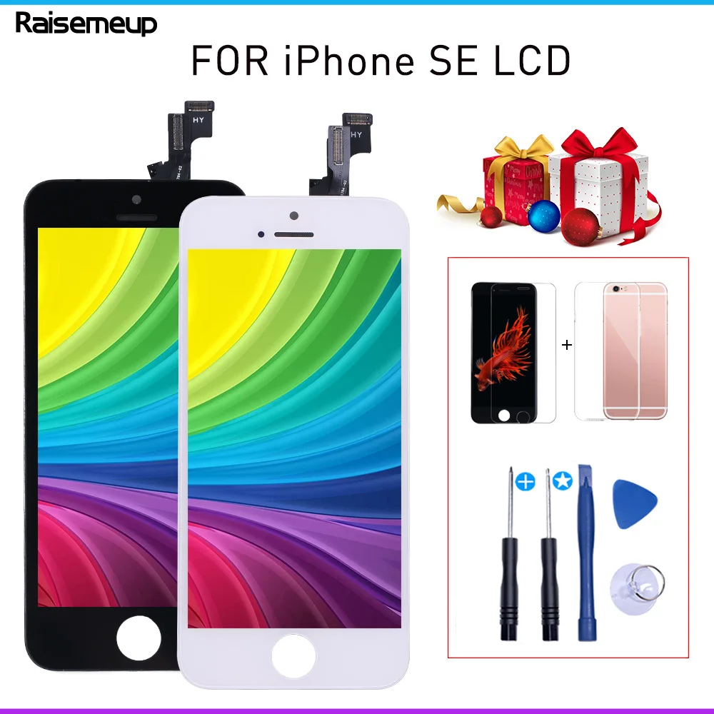 Цена ЖК дисплей Sceen для iphone SE для iphone 5Se a1723 a1662 ЖК дисплей кодирующий преобразователь сенсорного экрана в сборе pantalla сменный экран + подарок