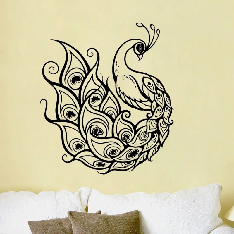 ZOOYOO Peacock Wall Decal Sticker Art Decor Bedroom Design Mural Vinyl Birds Animals Home Decor