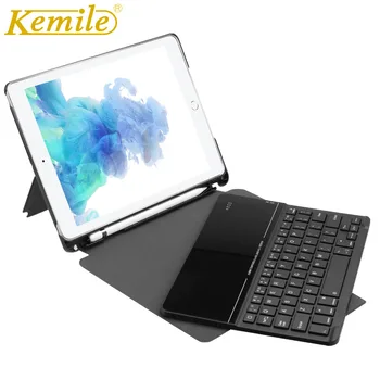 

Kemile Wireless Bluetooth 3.0 Keyboard Case For New Ipad 2017 W Pencil Holder Auto Sleep Wake Case For ipad 2018 9.7 A1893 A1954