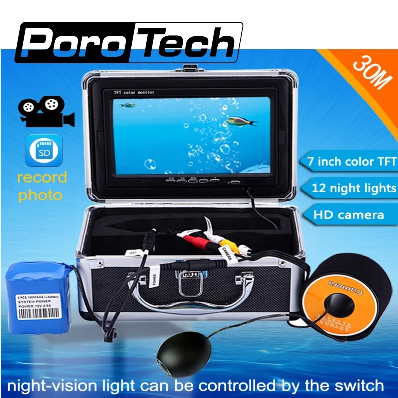 

SY702 Underwater Fish Finder system 7" DVR Function 1000TVL 12 White LED Fishing Camera 15m/30m/50m FishFinder Underwater Camera