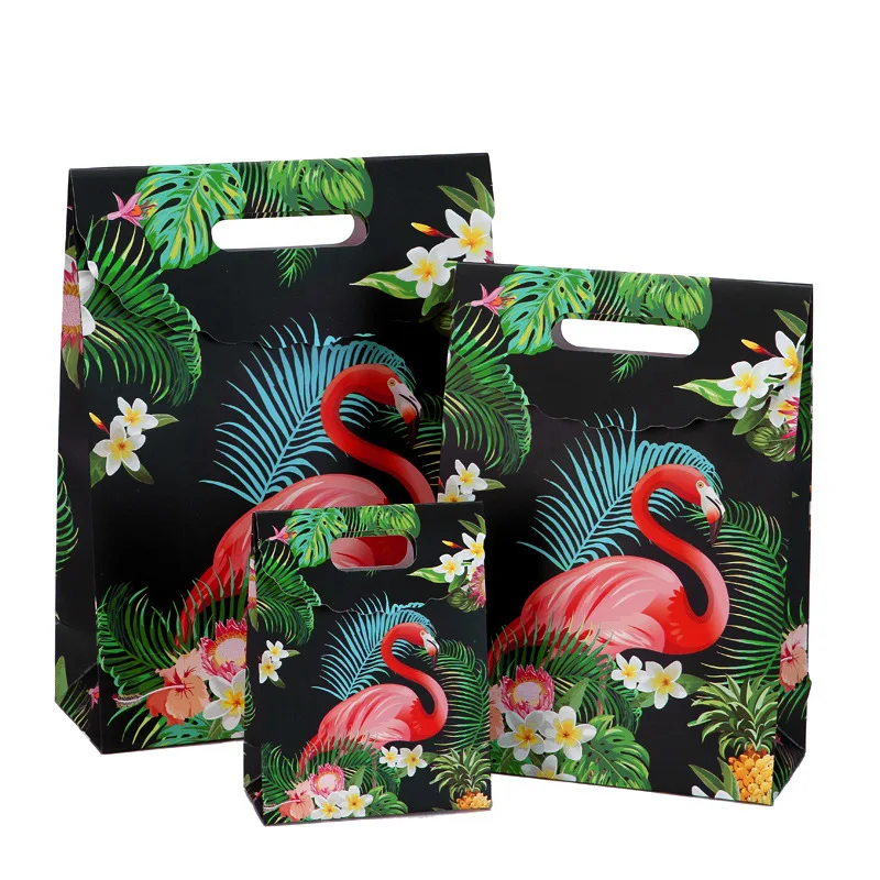 

20 шт. креативная Высококачественная сумка для подарков с мультяшным фламинго, сумка для упаковки бумаги