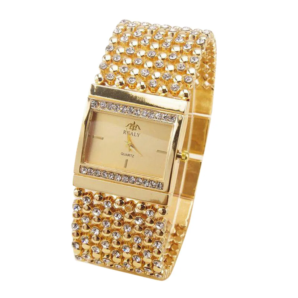 

Women Bracelet Watch Hot Fashion Women's Stainless Steel Quartz Watch Rhinestone Crystal Analog Wrist Watch Relogio Feminino
