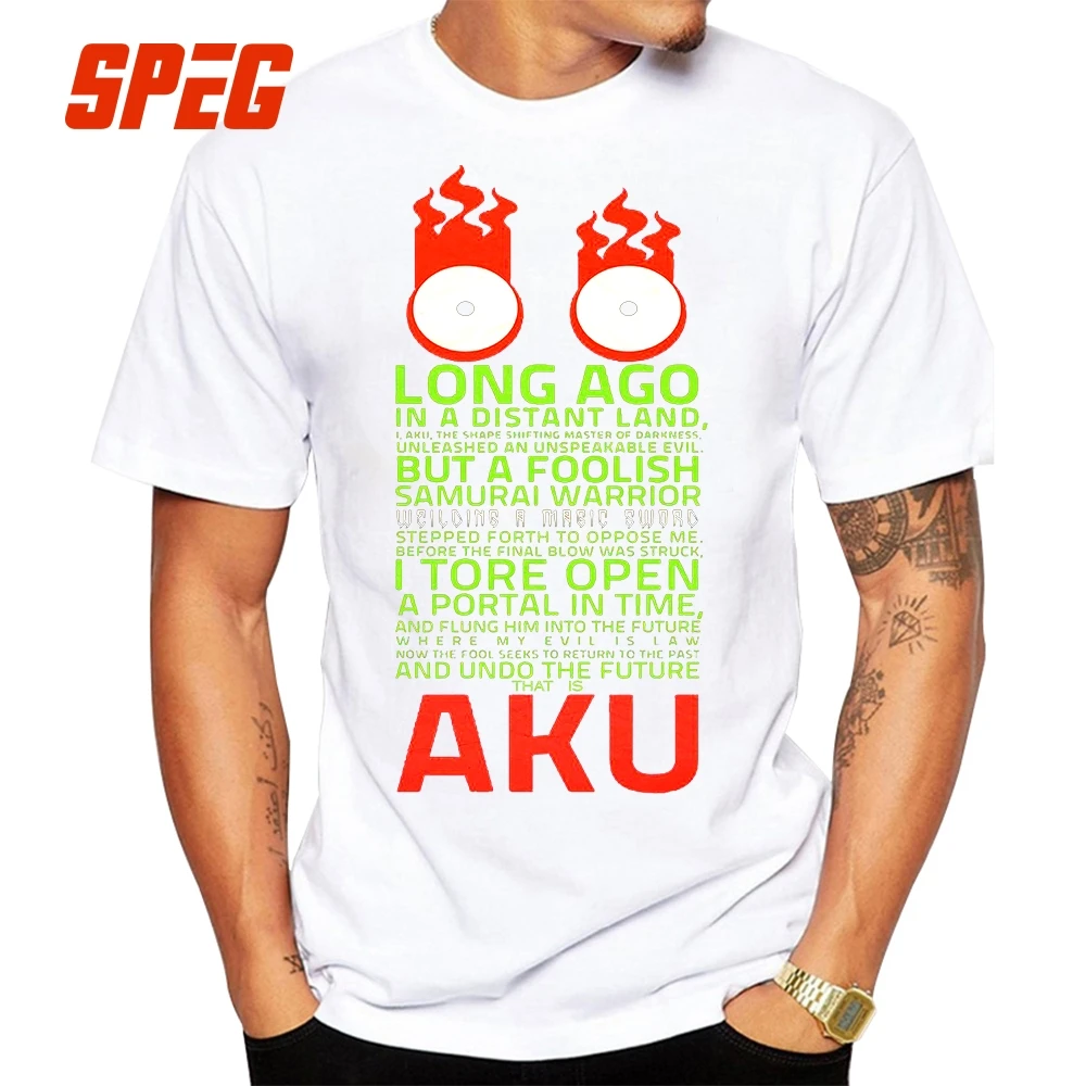 

T Shirt Men's AKU T-Shirt Samurai Jack Men O Neck Short Sleeve Cartoon T-Shirts Popular Teenage Short Sleeve Tees 100% Cotton