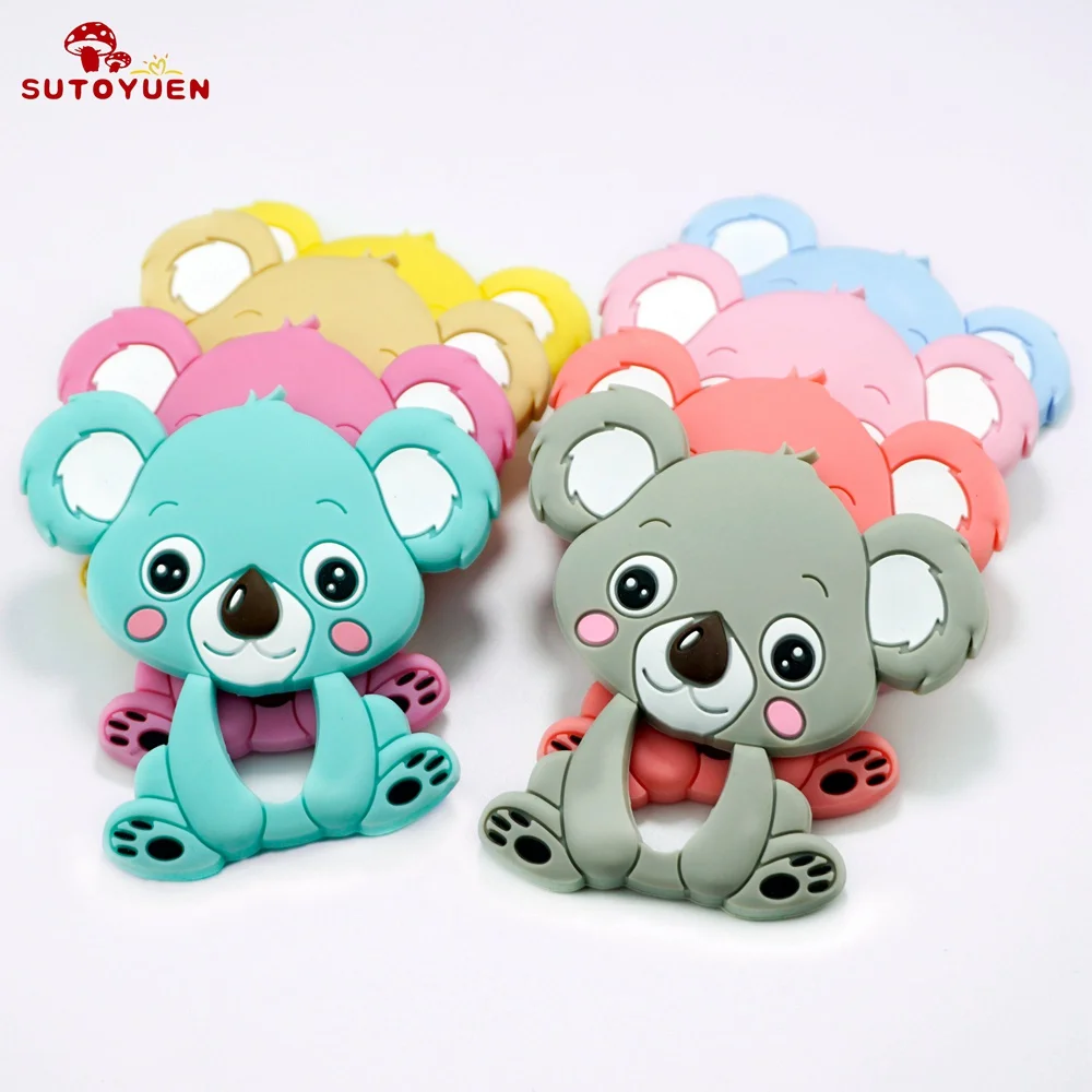 

5pcs SUTOYUEN Silicone Koala Handmade DIY Baby Nursing Necklace Pendant Food Grade Teether Pram Toy Teething Accessories