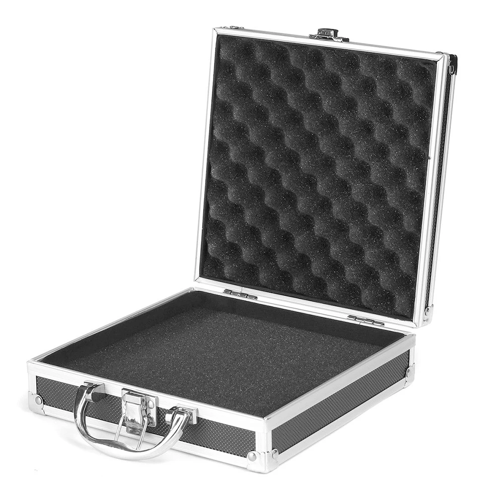 30x17x8 см алюминиевые ящики для инструмента переносной прибор ящик для хранения с губчатым подкладом портативный ударопрочный ящик для