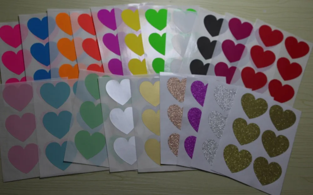 20 colors heart sticker2