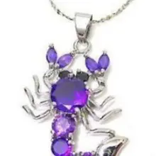 > Ювелирные изделия сиреневый циркон ожерелье со скорпионами кулон