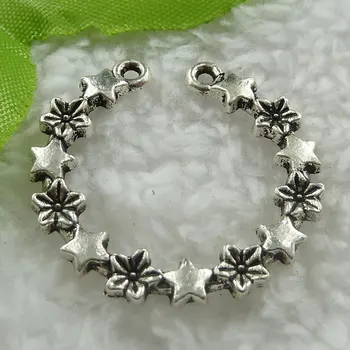 

112 pieces antique silver garland connectors 30x29mm #1412