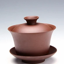 Супница Gaiwan чайная чаша фиолетовая глина кунг-фу чайная чашка около 120 мл Пуэр Улун Черный чайный набор 2 цвета на выбор