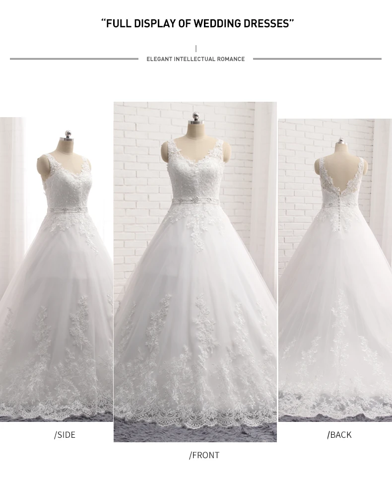 winter wedding dresses V Neck Tulle Wedding Dresses 2022 Applique Lace Sashes A-Line Backless Floor Length Sleeveless Bridal Dress Vestido De Noiva grace kelly wedding dress