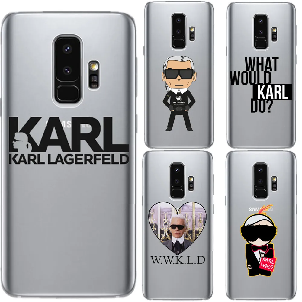 

Karl lagerfeld Newest Fashion Luxury Soft Clear Phone Case For Samsung S5 S6 S7 Edge S8 S9 Plus Note 9 A750 A6 A7 A8 Plus 2018