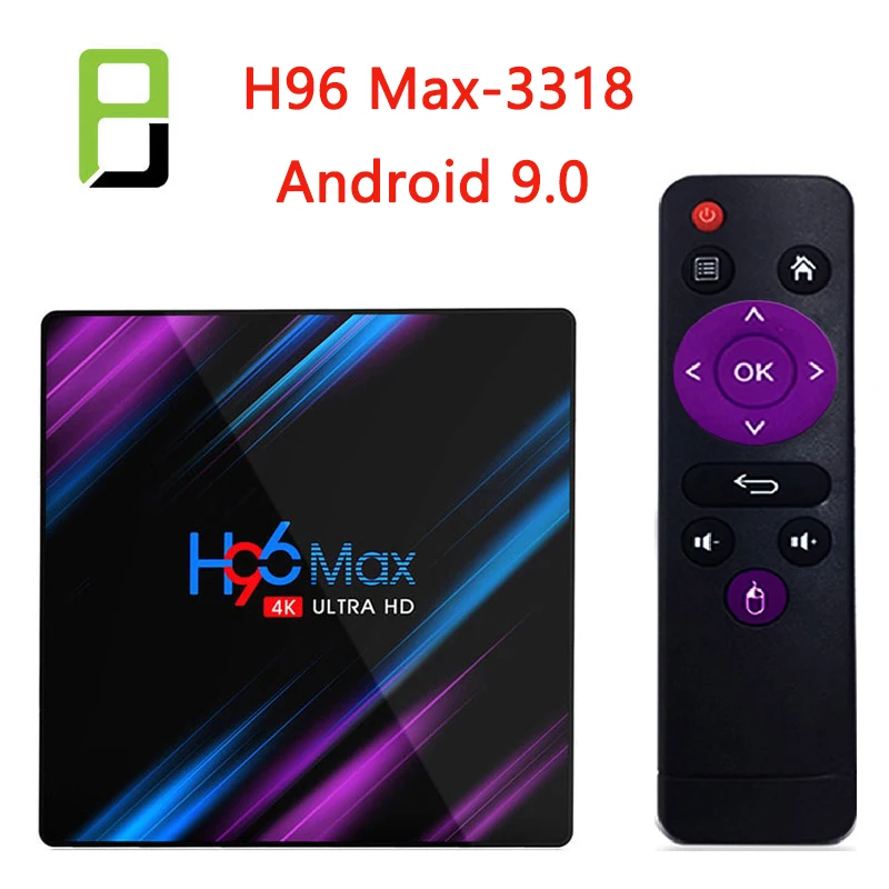 RK3318 android9.0 коробка ТВ H96max USB3.0 Смарт ТВ коробка 4 Гб ram 64 Гб медиаплеер Google телеприставка Поддержка IPTV ltaly подписка