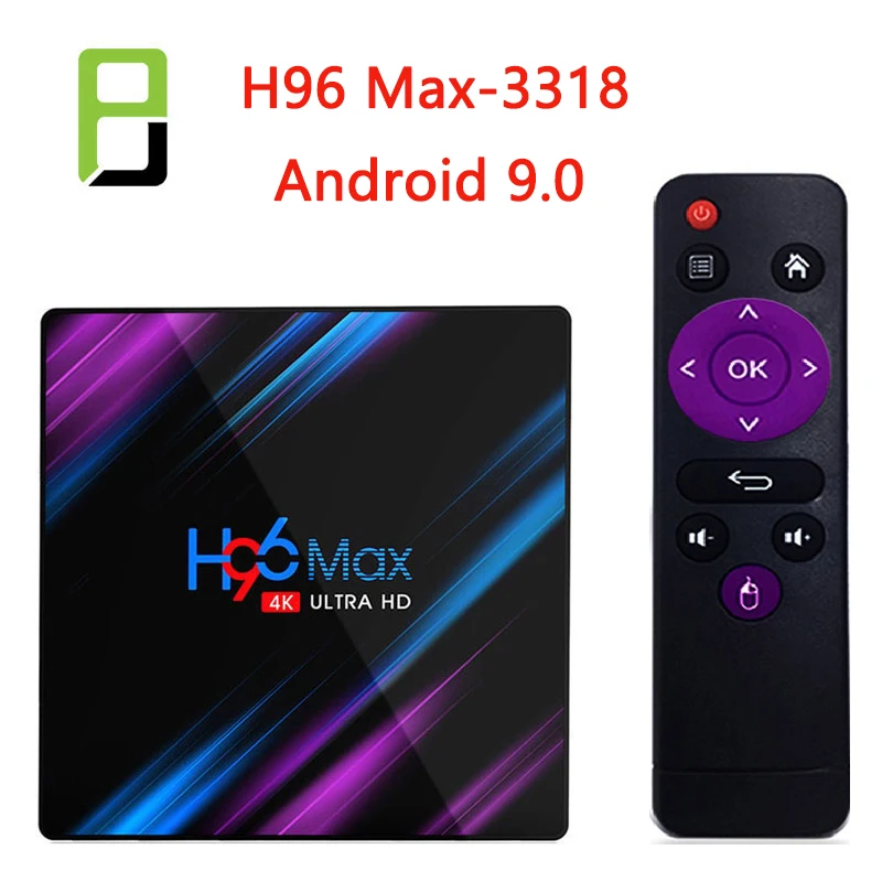 

H96max Android 9.0 Smart TV BOX Google Assistant TV receiver 4K Dual Wifi BT Media player Play Store Free App Fast Set top BOX