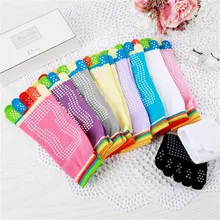 6 пара/лот, осенне-зимние женские носки для йоги, нескользящие носки с пятью пальцами, балетные спортивные носки