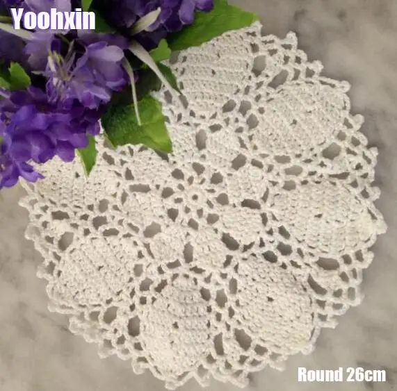 New cotton round placemat cup coaster mug kitchen table place mat cloth lace Crochet tea coffee pan doily Handmade Wedding pad