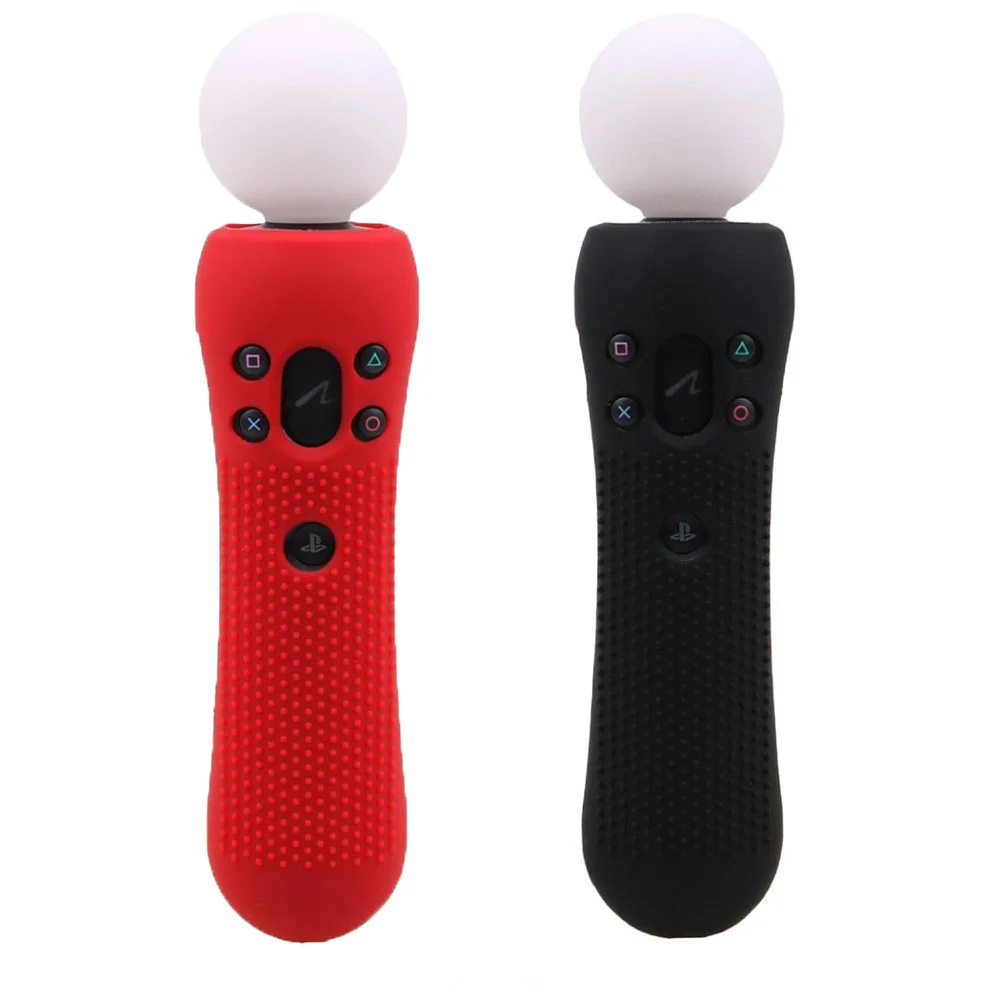 IVYUEEN PS VR Move Skin для sony playstation PSVR контроллер силиконовый резиновый нескользящий защитный чехол для PS4 VR Motion Console - Цвет: 1 Red and 1 Black