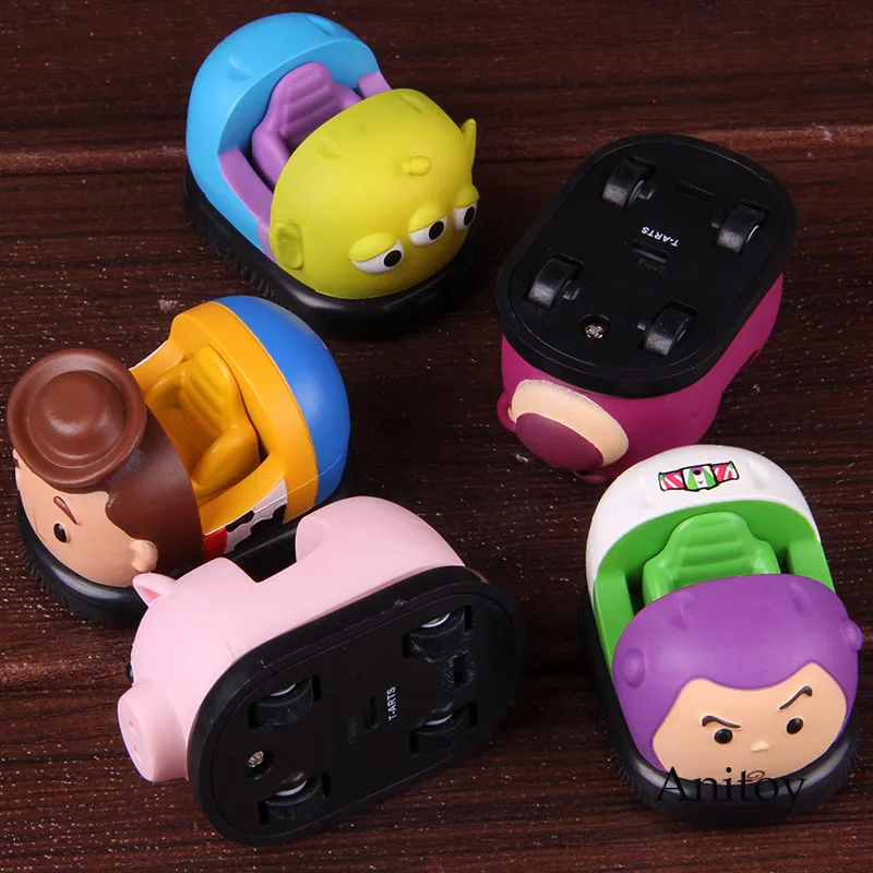 

Toy Story Figure Woody Buzz lightyear Alien Hamm lotso Pull Back Car Mini Action Figures PVC Toys Gift for Kids 5pcs/set