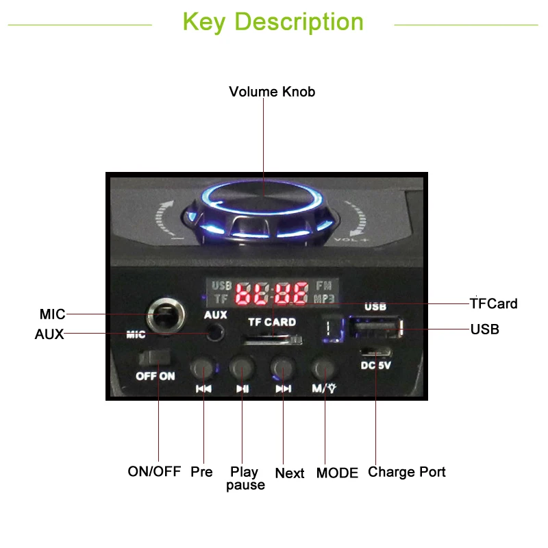 Hifi портативный Bluetooth динамик беспроводной сабвуфер с микрофоном/TF/USB/FM радио тяжелый bassoutside спикер вечерние колонки для живота