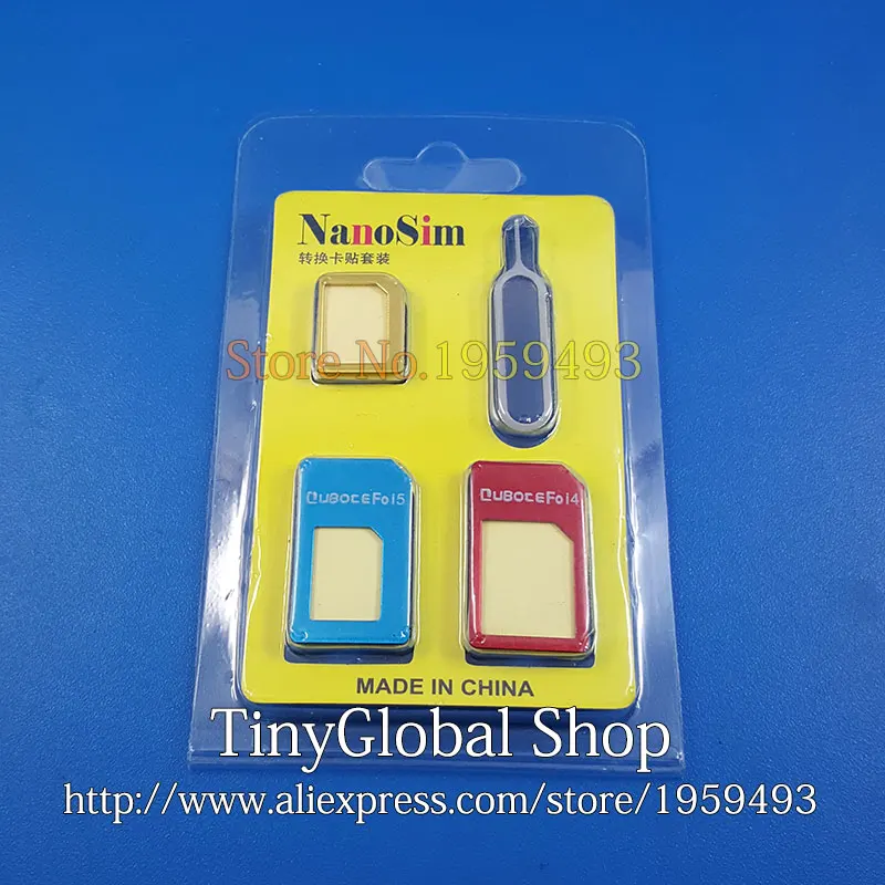 4 In 1 Nano Sim Card Holder Tray Adapter Connector to Micro Sim Slot