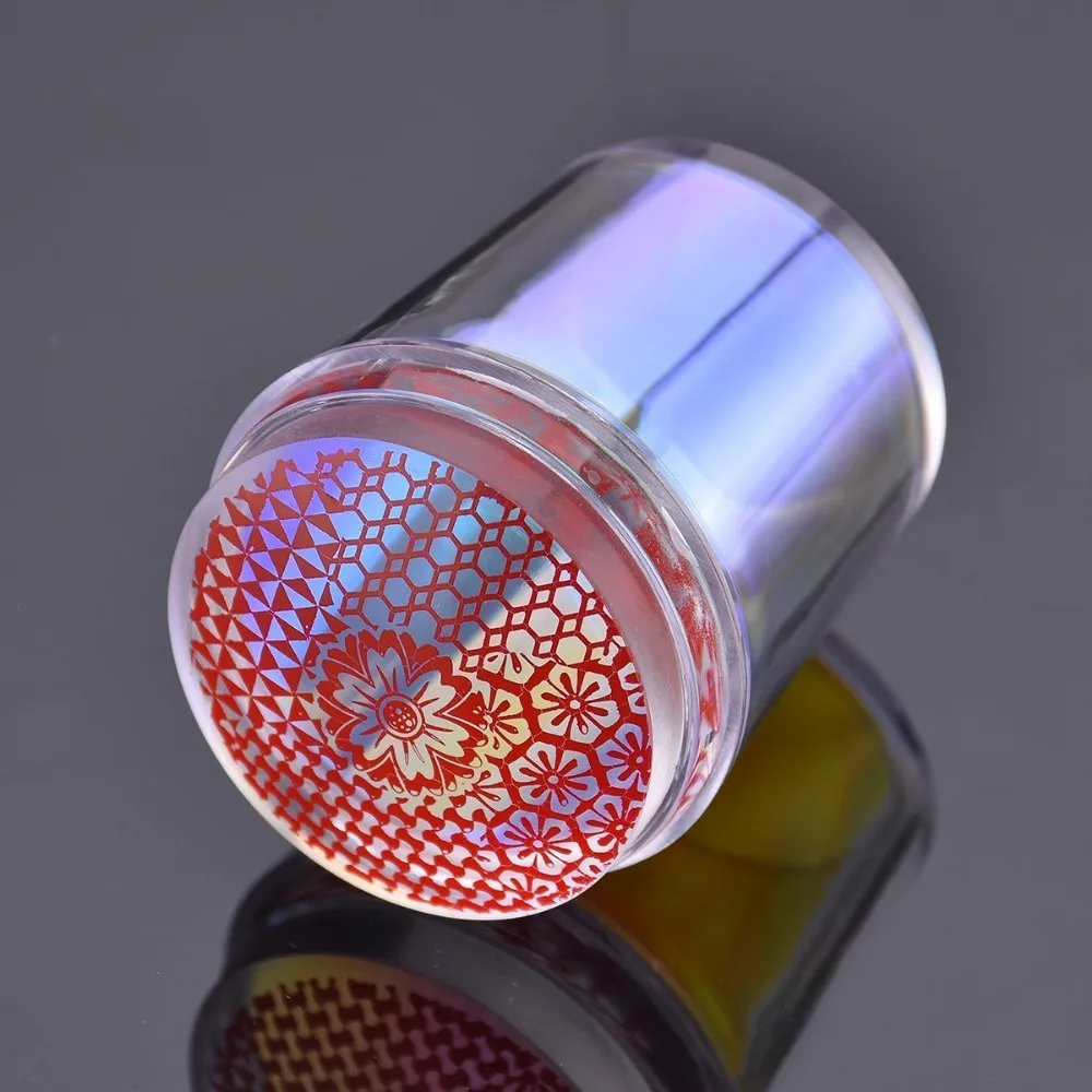 Beautybigbang Colorful Stamper Scraper Set For Nail Stamping Plate Print Holographic Clear Handle Jelly Silicone Nail Art Tool