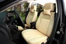 Silk Sandwich Embroidery Logo Car Cushion For Mitsubishi Pajero Sport OUTLANDER EX Lancer Galant EVO FORTIS Car Seat Cover Beige