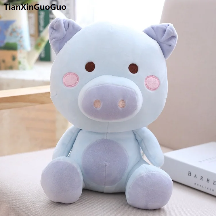 

Милая мультяшная свинья, около 22 см, пух, хлопок, Синяя свинья, плюшевая игрушка, мягкая кукла, детская игрушка, подарок на день рождения s0223