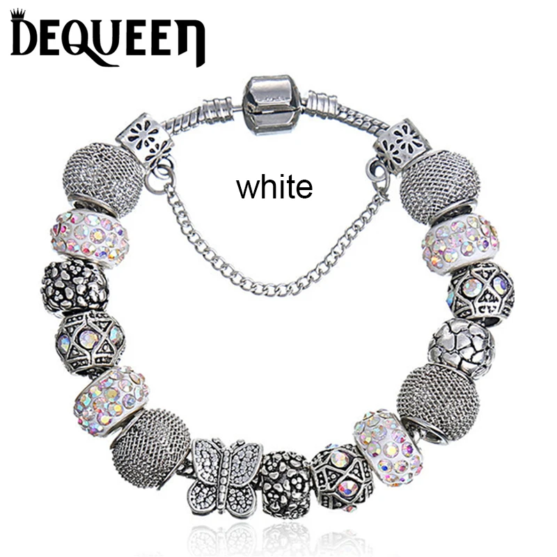 Image Crystal Charm Bracelet Bangle Women Bracelets with Crystal Beads Murano Charms Hand Accessories for Women Gift