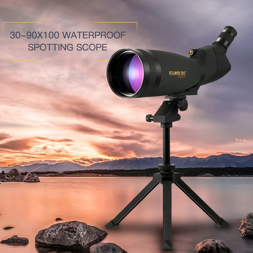 

Visionking 30-90x100 Hunting Spotting Scope BAK4 Monocular Telescope Wide View Birdwatching Golf Sight Scope With Phone Adapter