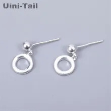Uini-Tail, новинка 925, Стерлинговое Серебро, простая мода, Корейская версия геометрических круглых сережек, высокое качество, GN298