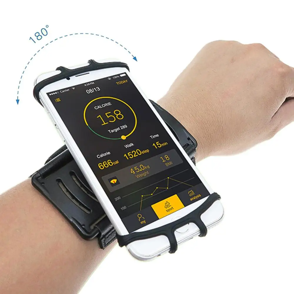 

Universal Sports Armband Case for iPhone X 8 7 Rotatable Elastic Wrist Running Arm Band With Key Holder for 4-6 inch Phone