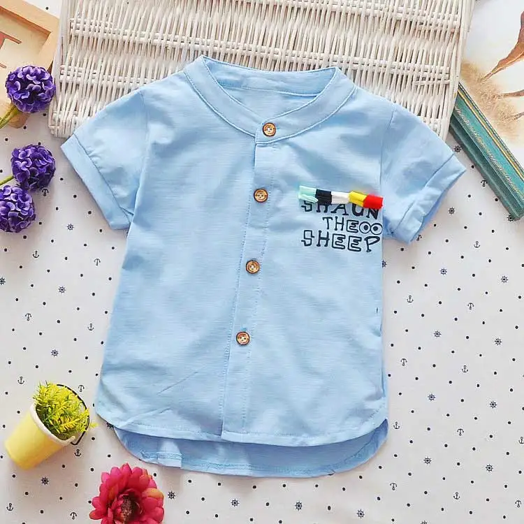 Новая летняя детская одежда для мальчиков, с налокотниками, в стиле кэжуал, Детский кардиган с надписью и круглым вырезом, рубашка с