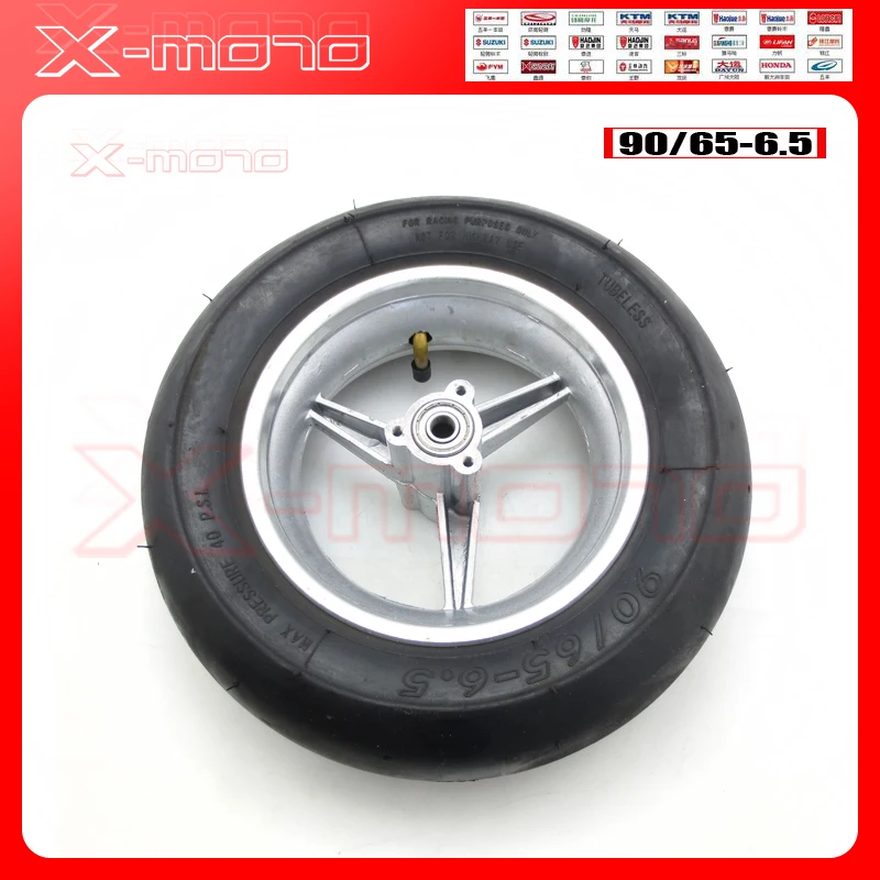 Brand-new front /Rear 110/50-6.5 & 90/65-6.5 wheel &Vacuum tyre for 2 stoke mini pocket bike spare parts