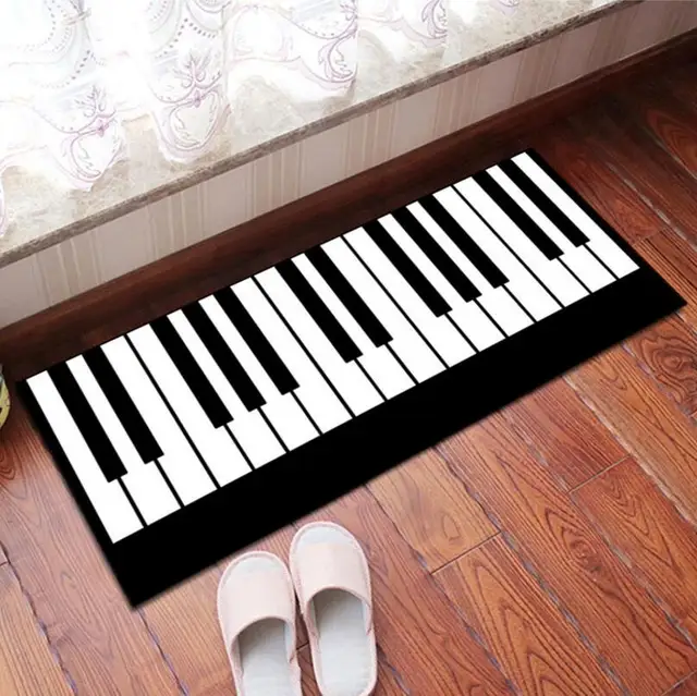 Piano Keyboard Pattern Living Room Carpet Household Bedroom Bedside Rug