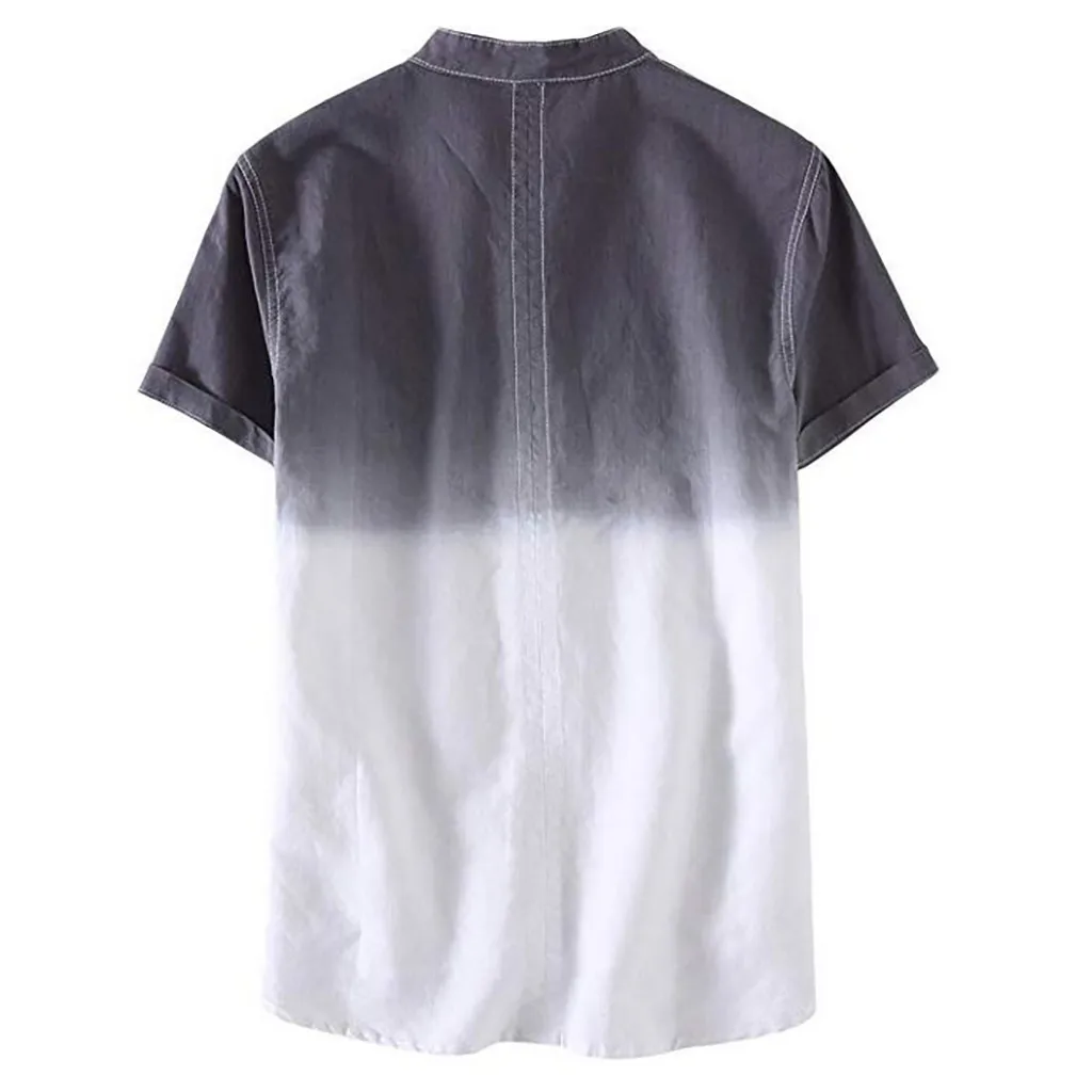 JAYCOSIN блузка 19new модная летняя мужская крутая тонкая дышащая рубашка с воротником, окрашенная льняная рубашка с градиентом, одежда для праздников 507