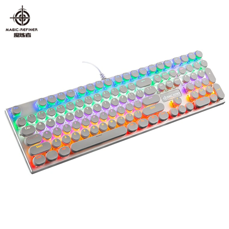 

Magic Refiner 1505 Mechanical Keyboard 108 Keys Backlit Blue Switch Round Keycap Gaming Mechanical Keyboard Anti-ghost