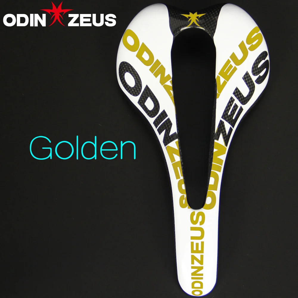 OdinZeus горячая Распродажа новейшее красочное высокоуровневое горное велосипедное седло полностью из углеродного волокна удобное расширенное седло/дорожное/MTB велосипедное седло - Цвет: Gloss Golden