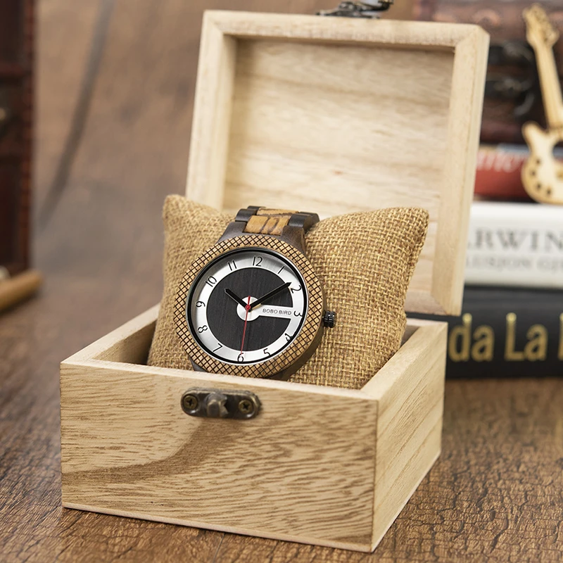 BOBO BIRD Wood Handmade Watch Men Relogio Masculino Japan Movement Quartz Watches Engraved Great Gift for Male erkek kol saati