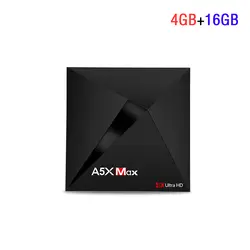 5 шт./лот A5X MAX с двумя камерами, процессор Rockchip RK3328 4 ядра Android 7,1 4 ГБ/16 ГБ памяти на носителе eMMC Декодер каналов кабельного телевидения 4 K