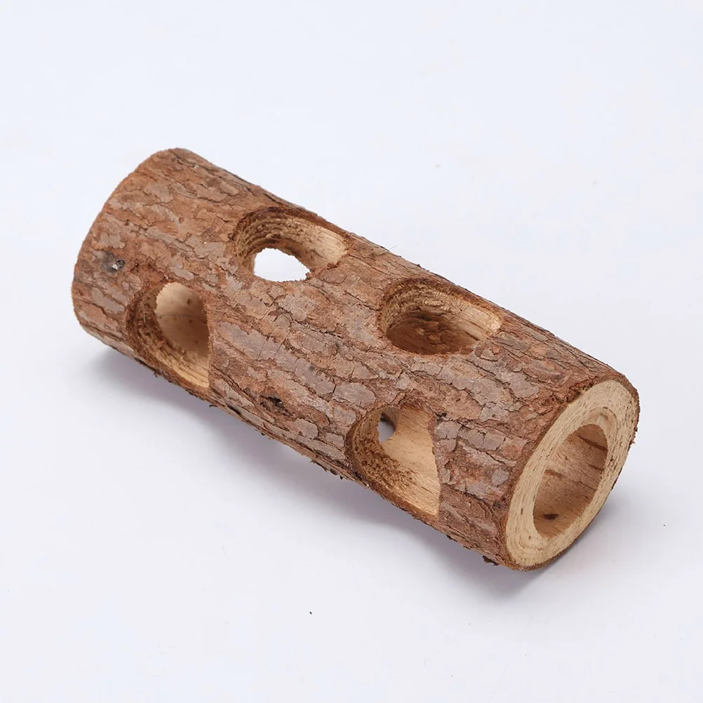 1 шт. дерево ствол твердой древесины творческий экологически чистые зубы шлифовальный тоннель игрушка для хомяков мыши кроликов
