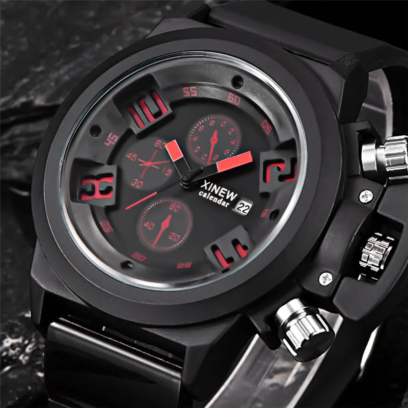 

Mens Fashion Silica Sport Date Chronograph Analog Quartz Wrist Watch Waterproof 80620